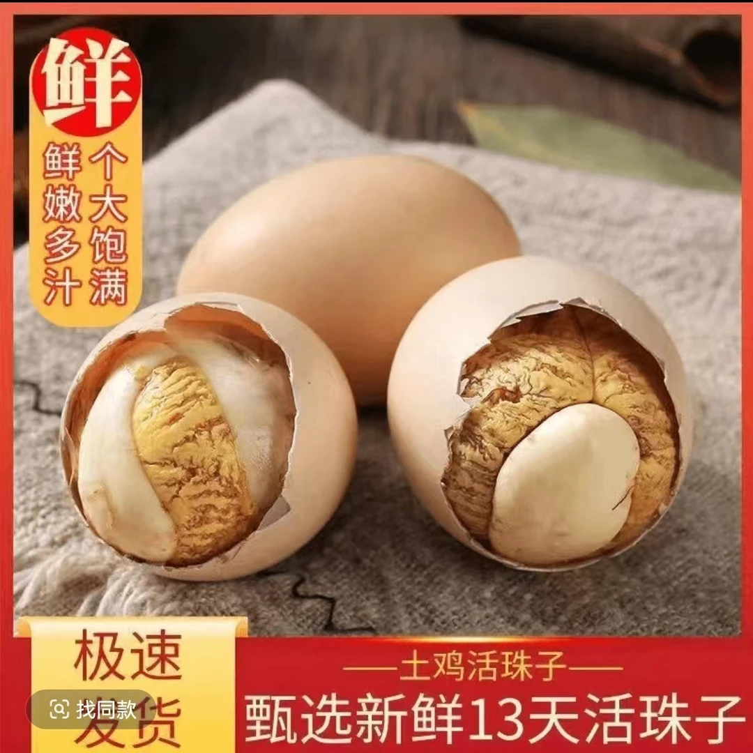 正宗土鸡蛋活珠子鸡蛋香辣味五香毛鸡蛋鸡胚蛋熟13天钢化蛋批发