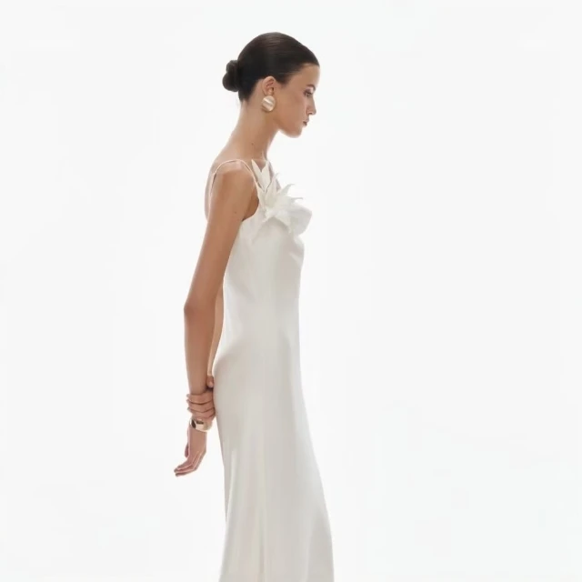 MandyZhang贝壳绣白色连衣裙女气质裙子MLYQ5537