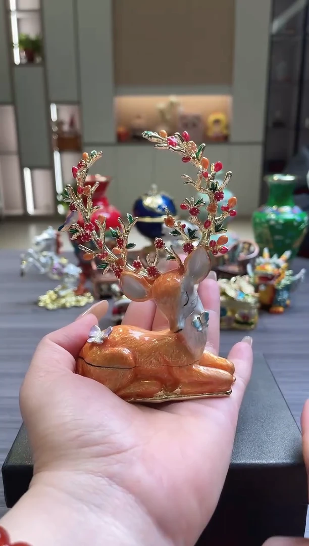 摆件七宝烧珐琅彩首饰盒