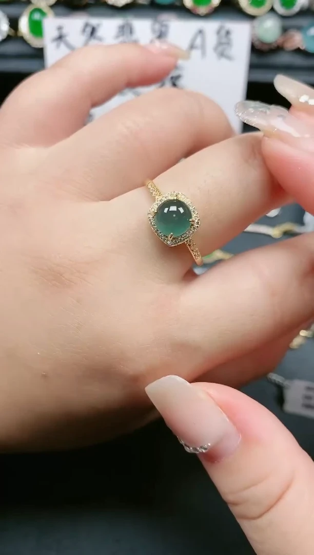 翡翠戒指银S925镶嵌11111111
