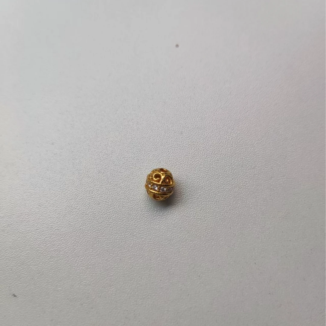 足金999    两颗点钻桶珠配件