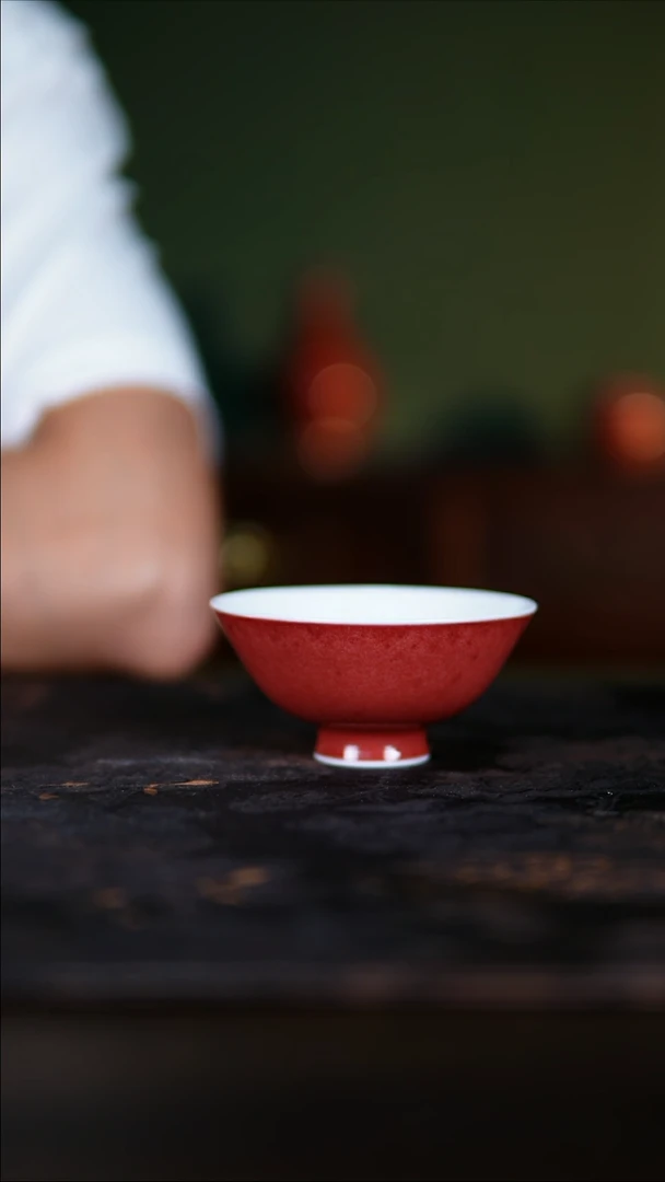 杯子景德镇纯手工陶瓷豇豆红