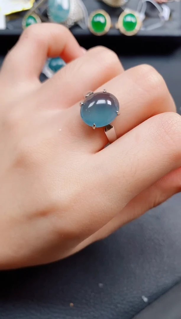 银S925镶嵌戒指翡翠翡翠