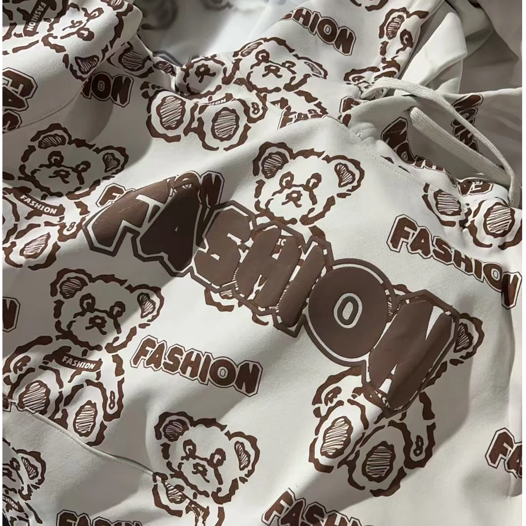 7626# 小熊不加绒连帽卫衣