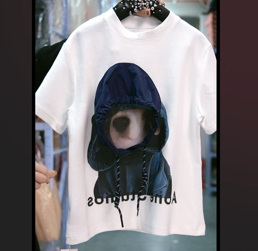 白色狗狗T恤U70W上衣女童新款上新暂用浮力链接外套