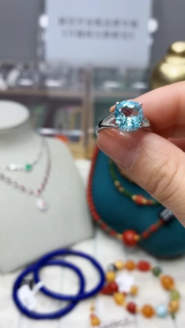 银S925镶嵌托帕石戒指371BJ1213产品一个（多样性）