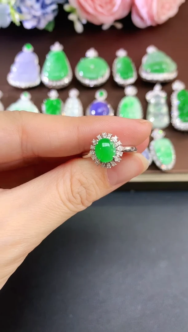 18K金镶嵌戒指翡翠16|