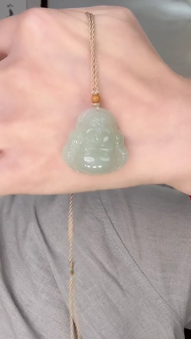 颈饰未镶嵌和田玉小*子佛30mm