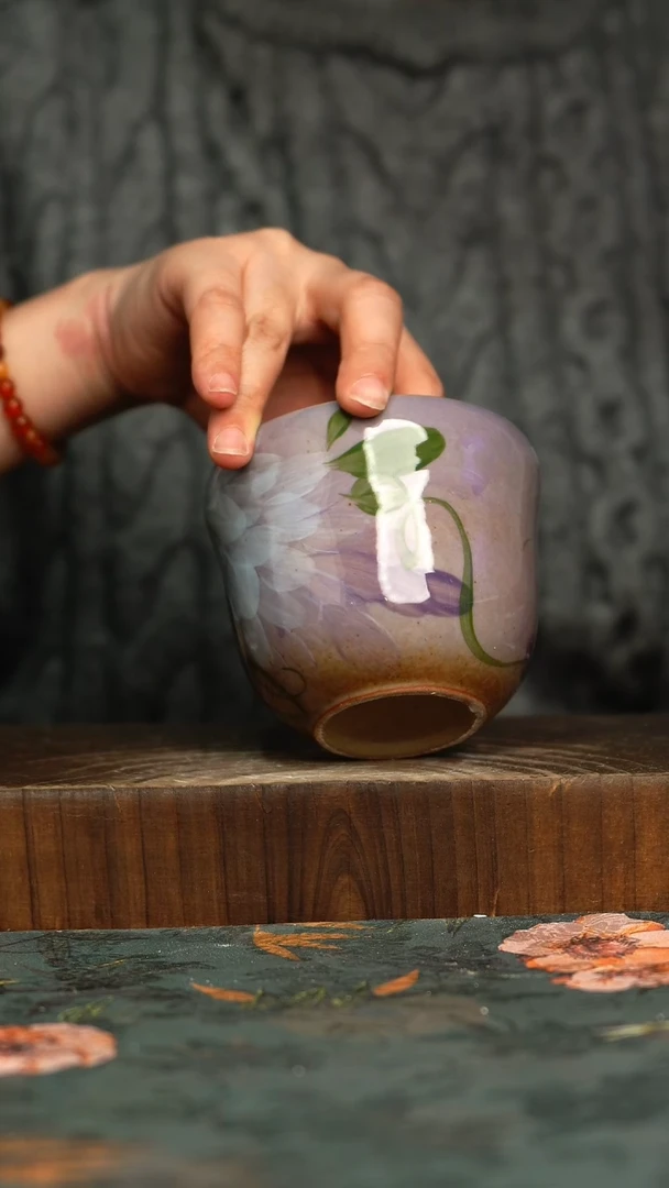 杯釉下彩手工手绘同款陶器