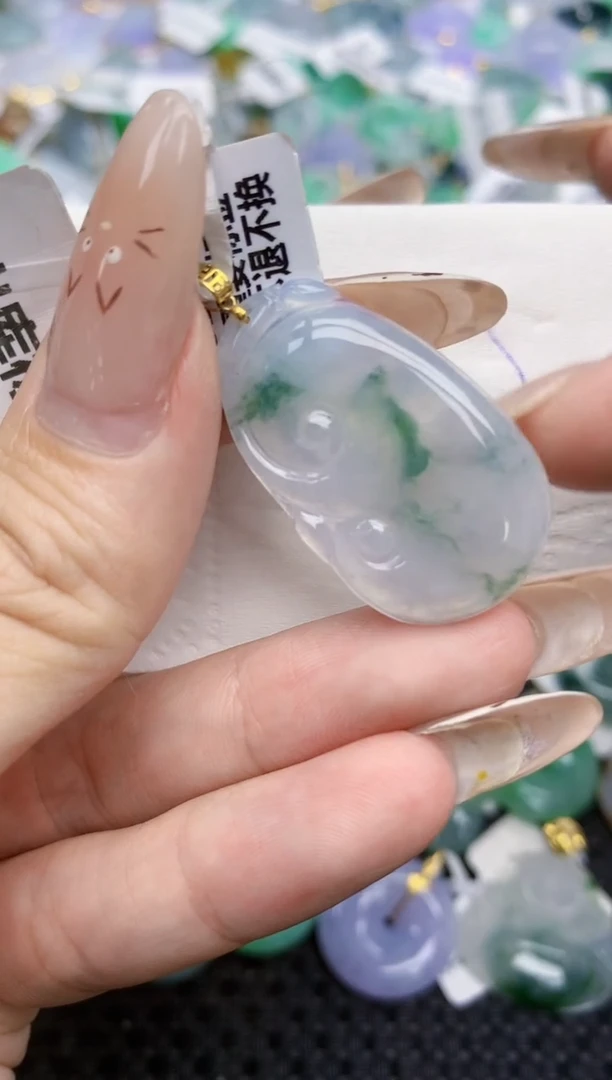 翡翠18K金镶嵌颈饰181   天然翡翠A货