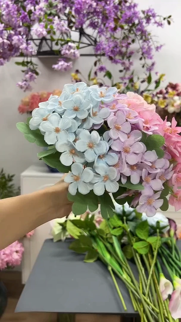 4枝混色绣球花花