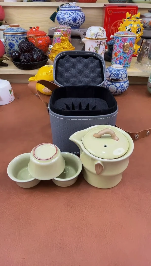 陶瓷茶具摆件旅行套组