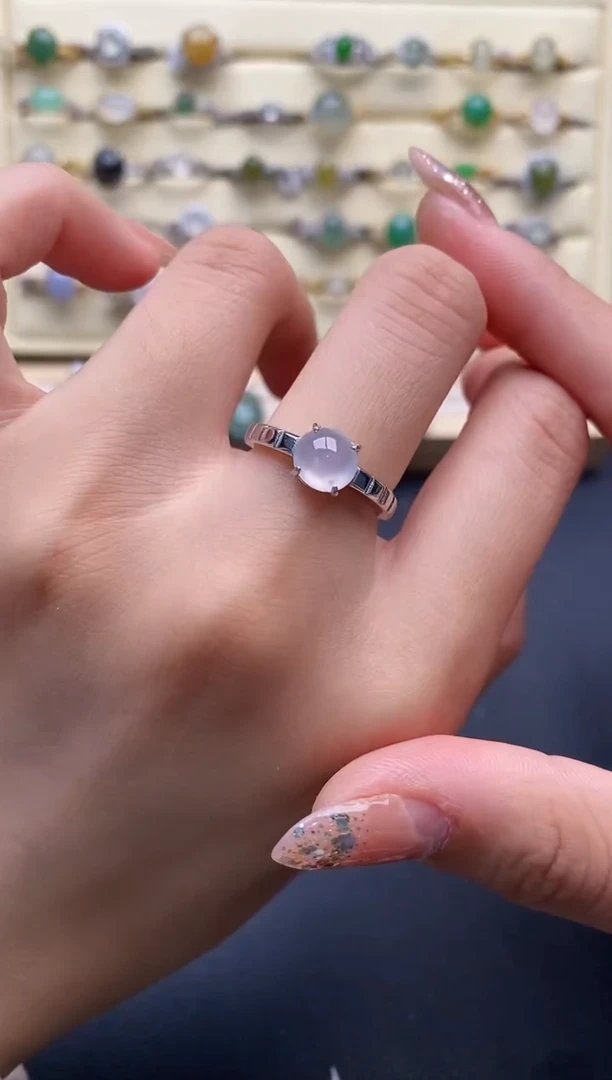 银S925镶嵌戒指翡翠444444+2