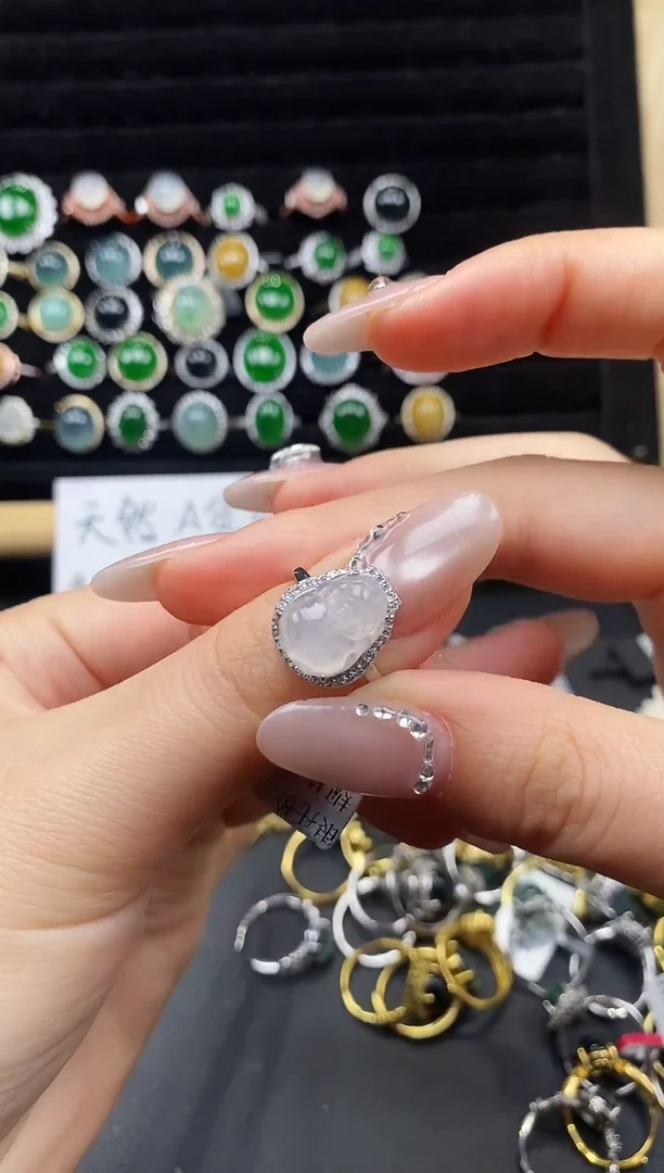 银S925镶嵌戒指翡翠111