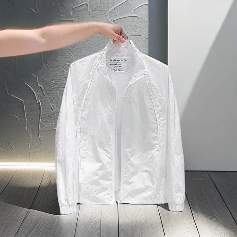 莱蒙璀美式工装立领夹克男士春秋薄款简约休闲潮牌时尚高级感外套