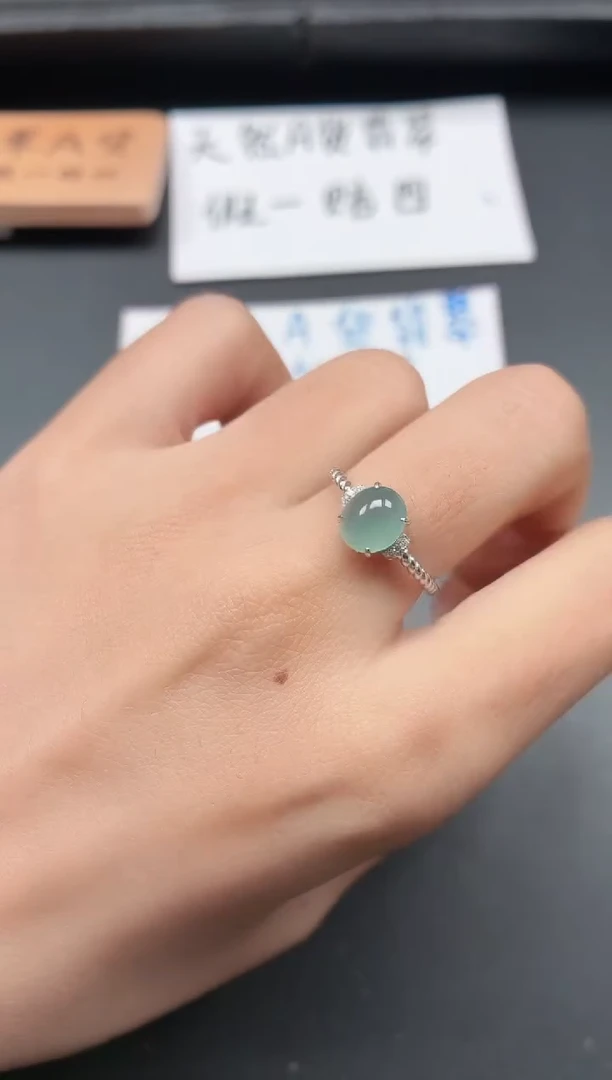 银S925镶嵌戒指翡翠111