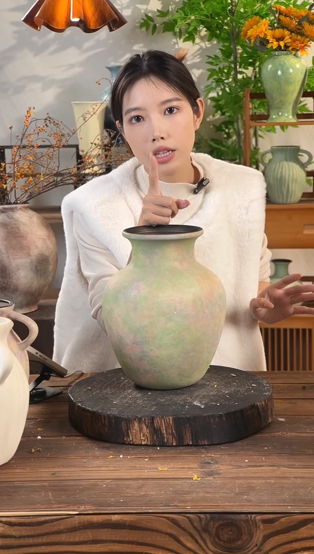 苔点绿-胖肚瓶大号