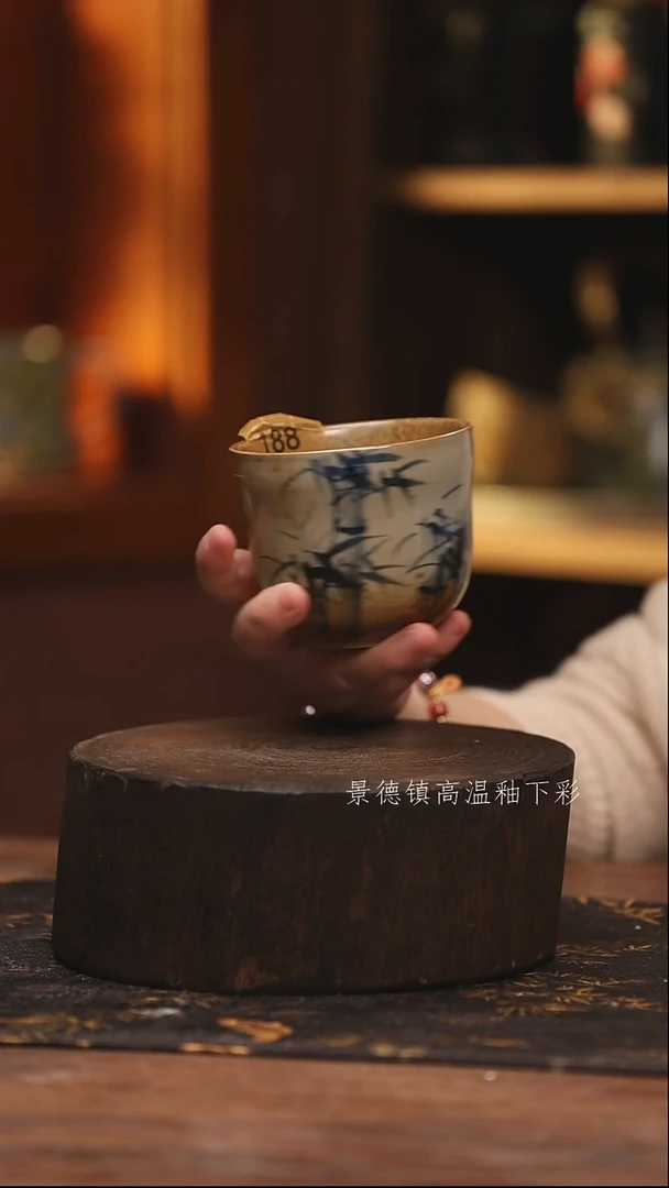 陶瓷景德镇高温釉下手绘陶瓷@L188@
