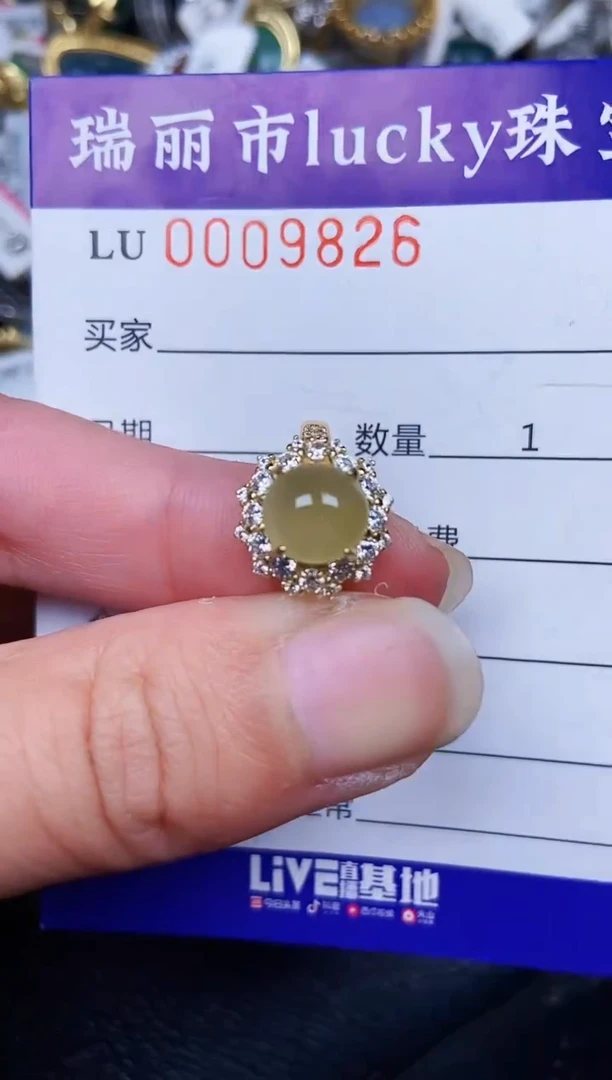 翡翠银S925镶嵌颈饰9826