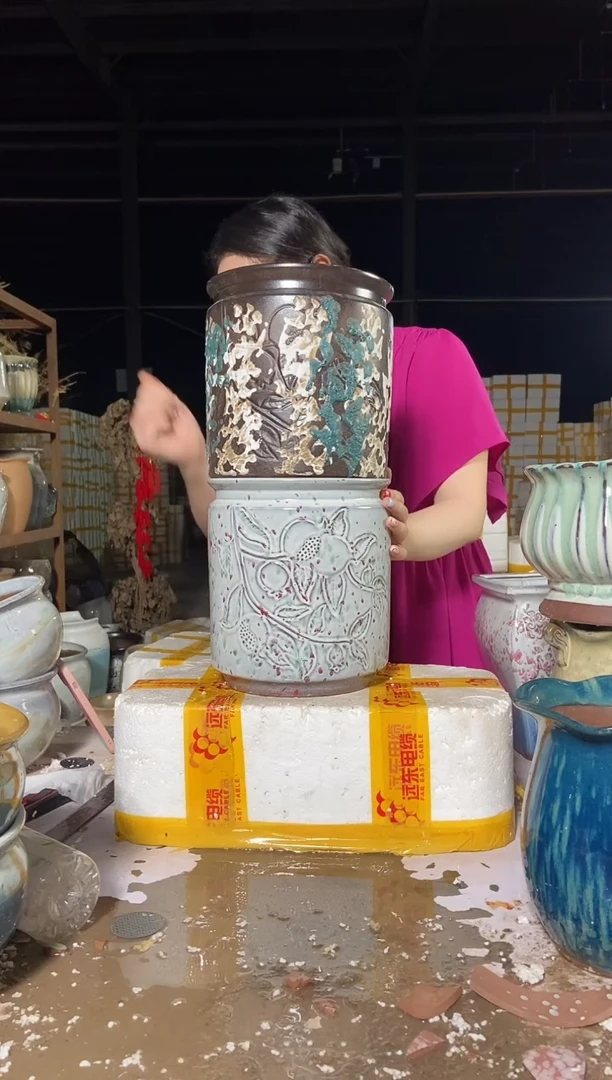 宜兴紫砂花盆盆盆21*23