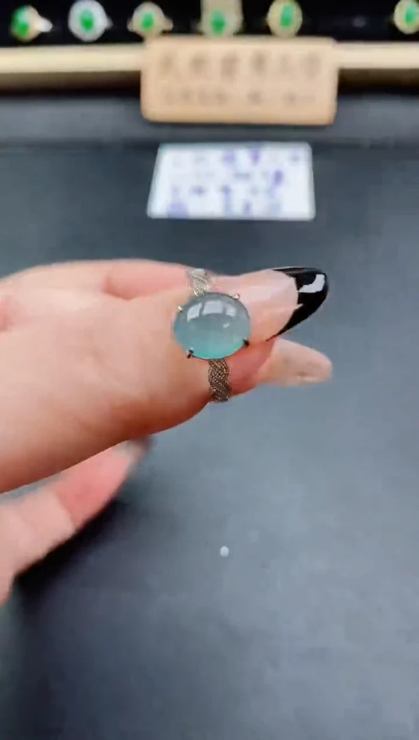 银S925镶嵌戒指翡翠1