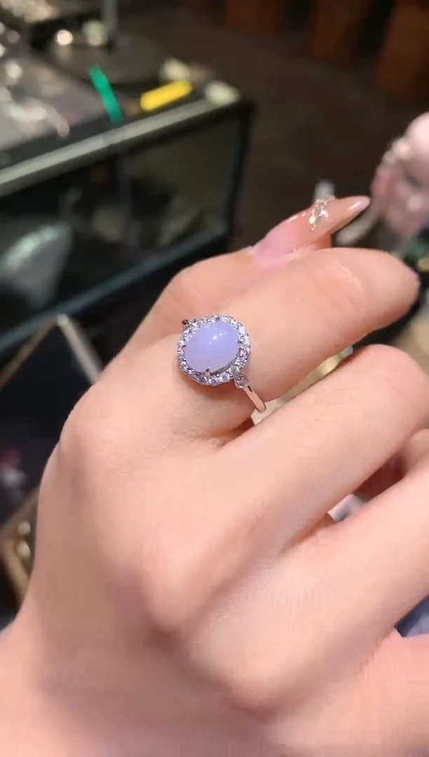 【闪购商品】翡翠吊坠(不含链)银S925镶嵌戒指