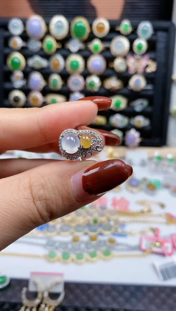 银S925镶嵌戒指翡翠352