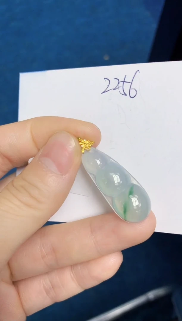 翡翠18K金镶嵌颈饰天然缅甸翡翠A货翡翠百元以上9元证书费自理