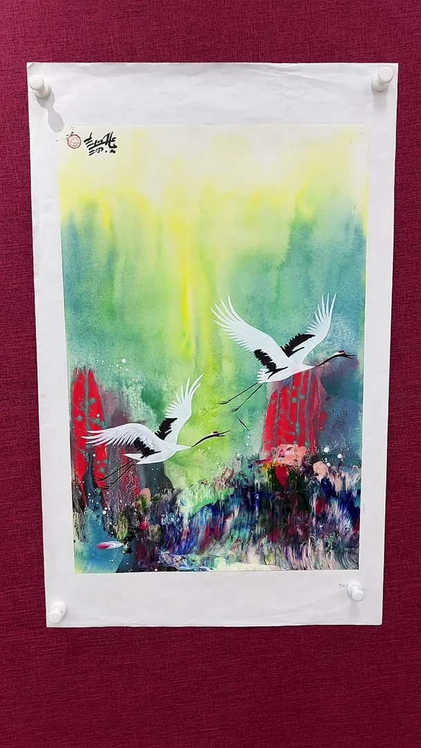 国画赵燮绘画2.7pc仙鹤画集作品