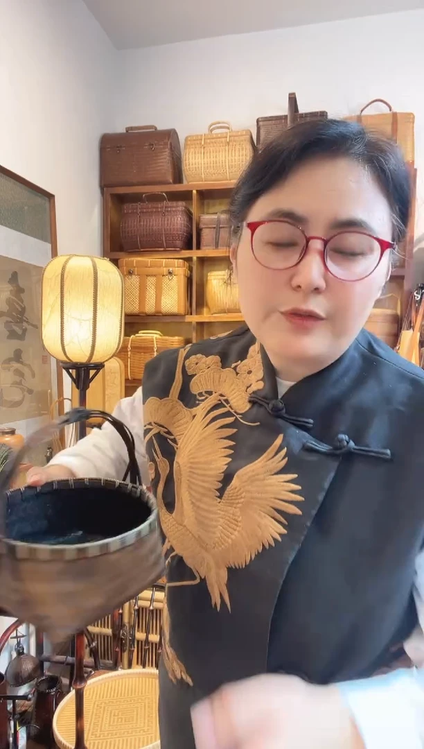 手工竹编复古小碳篓