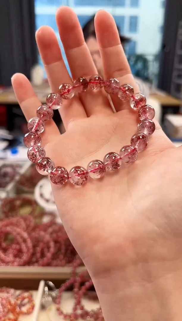 未镶嵌手串水晶小*金草莓超七单圈手串10mm【多样式发货】