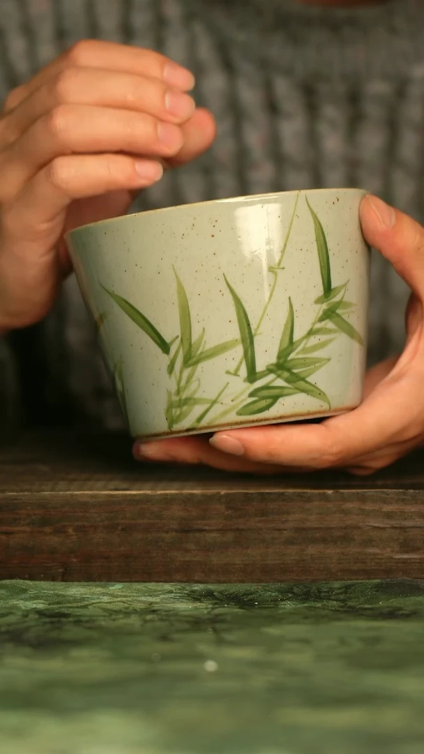 陶瓷青诗集手工手绘瓷器