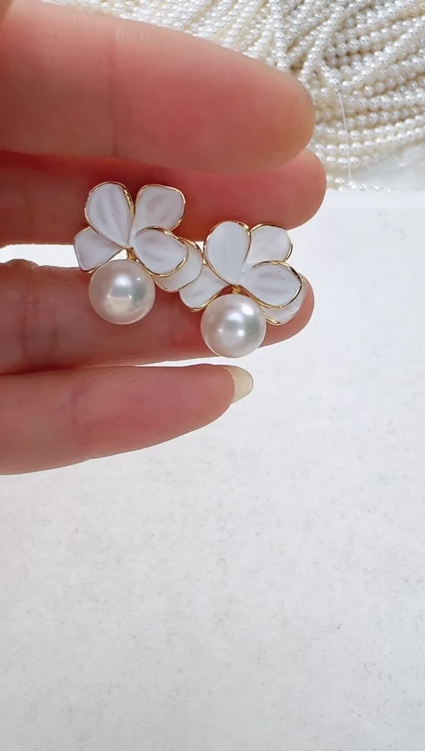 【闪购商品】淡水珍珠耳饰合金白月光