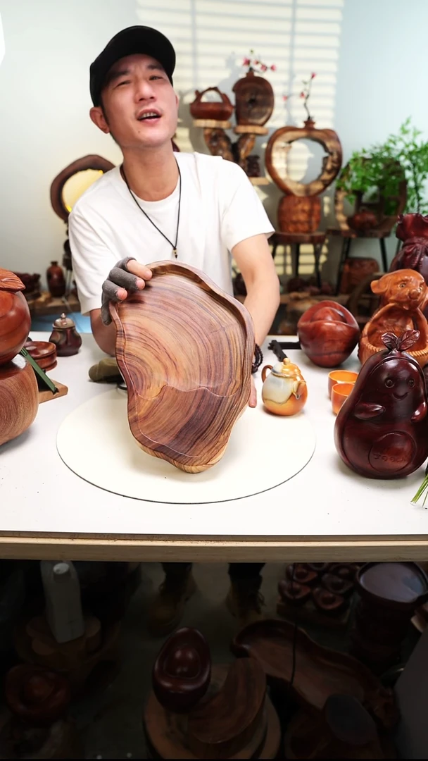 木香樟木摆件/拉花盆