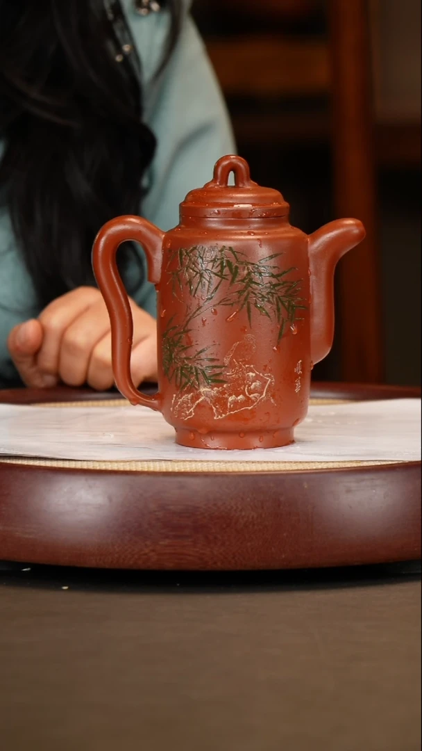 紫砂茶壶【时顺华】胭脂红集思   450CC