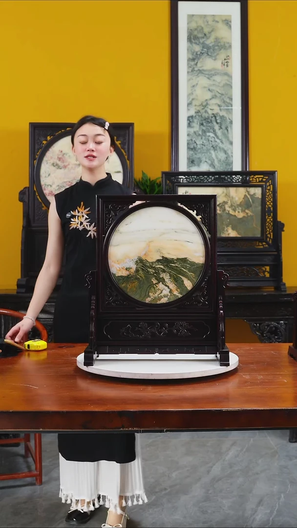 石材天然大理石画摆件