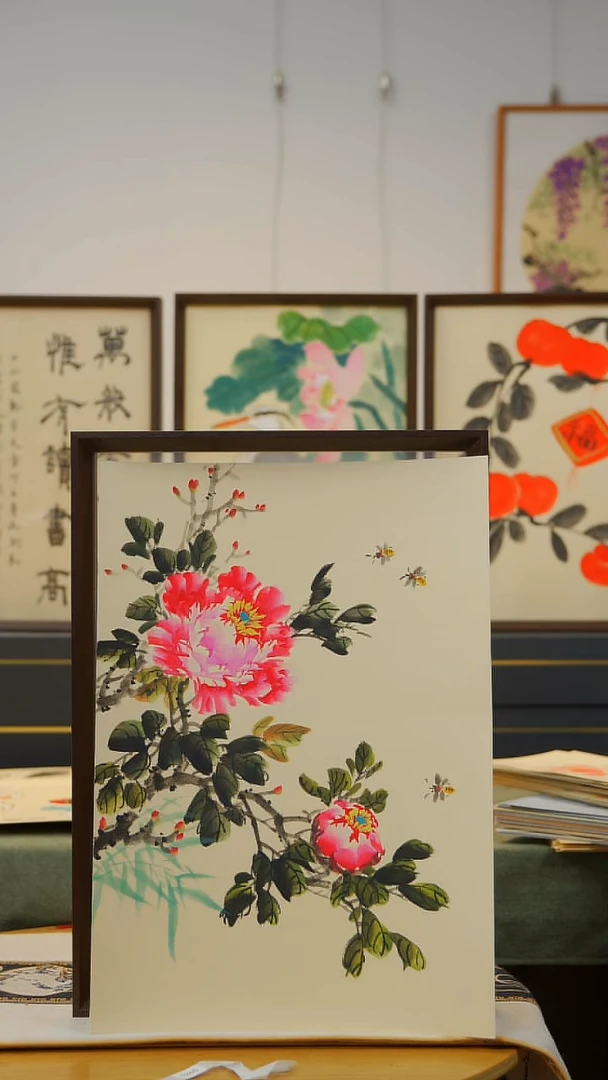 国画A3不落名绘画带框发货 727