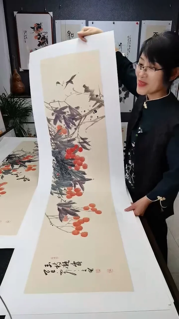 玉枝凝露  138*35cm