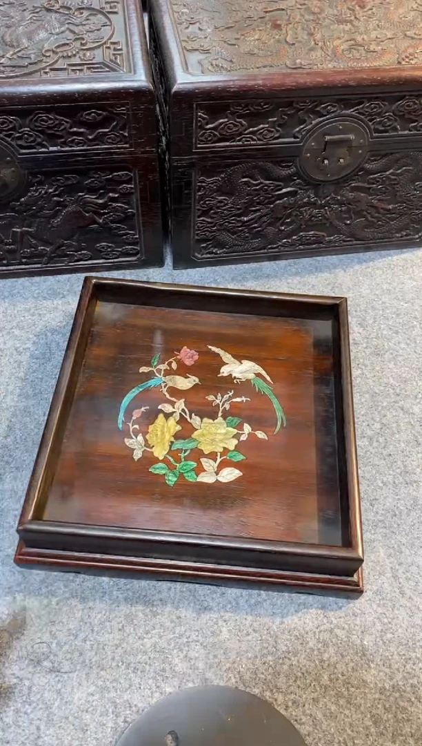 木紫檀拆件雕刻板以直播间实物为准微瑕老物件
