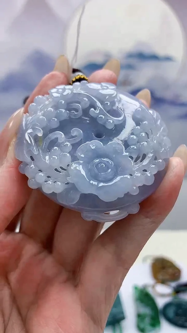 未镶嵌定制翡翠5159MM-毛货挂件84