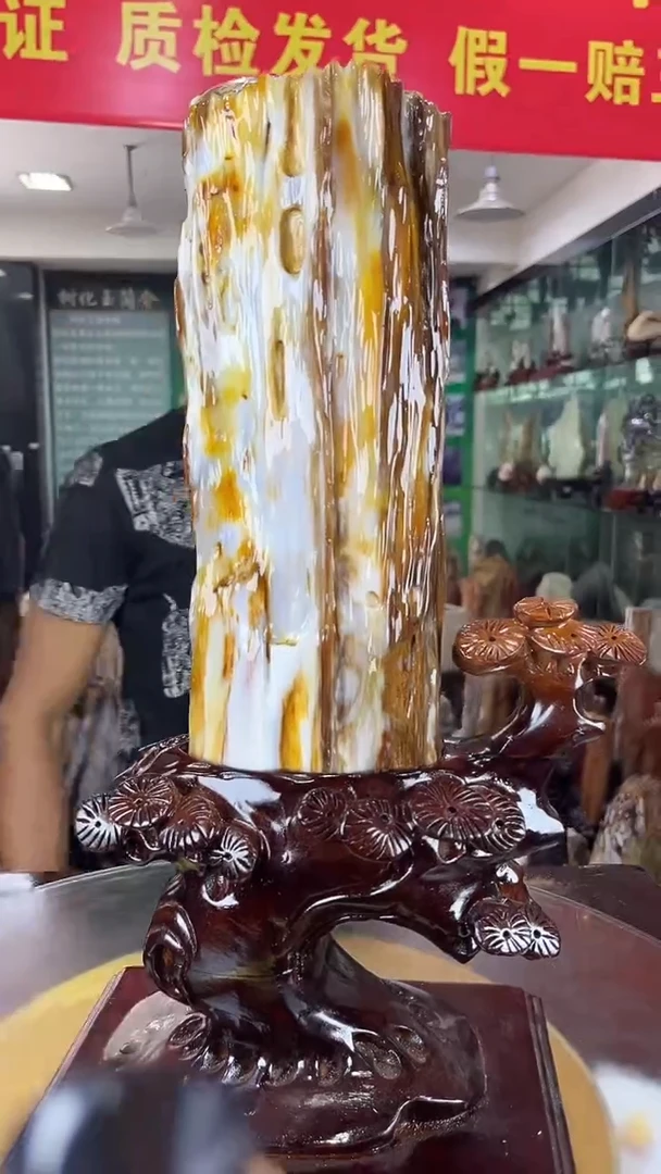 未镶嵌珠宝奇石硅化玉缅甸天然树化玉摆件