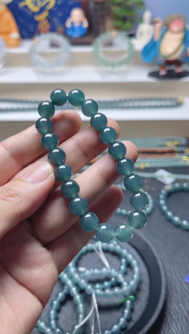 未镶嵌手链翡翠天然危地马拉翡翠A货手串卡10左右