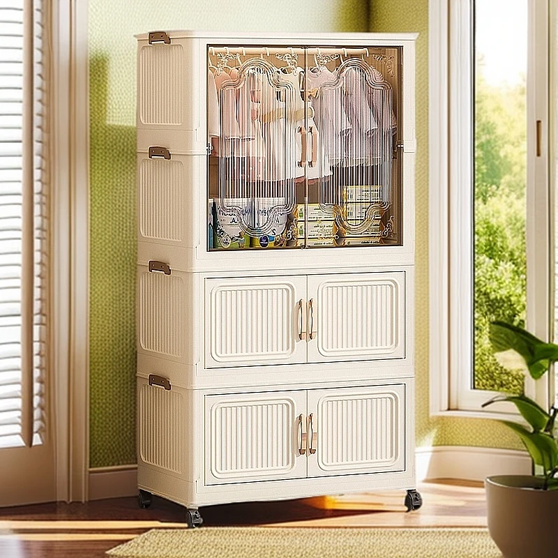 【76成人挂衣柜】超能装新中式折叠衣柜免安装折叠柜可移动收纳柜