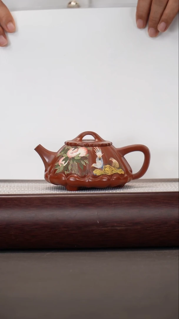 茶壶紫砂邵德华 筋纹石瓢 大亨大红袍 260cc