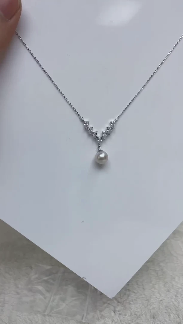 颈饰银S925镶嵌海水珍珠