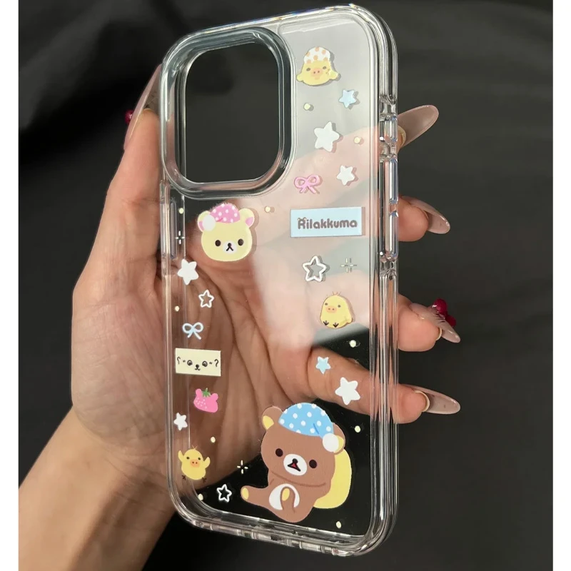 睡帽星星轻松熊适用苹果iPhone15/16promax华为手机壳13/12软壳xr