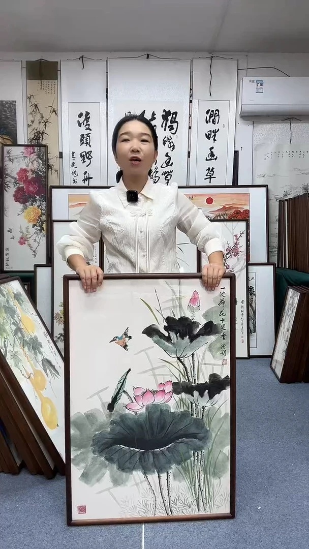国画62*92实木画框京东包邮手绘