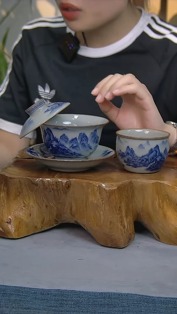 2件套陶瓷茶具老陶泥开片纹