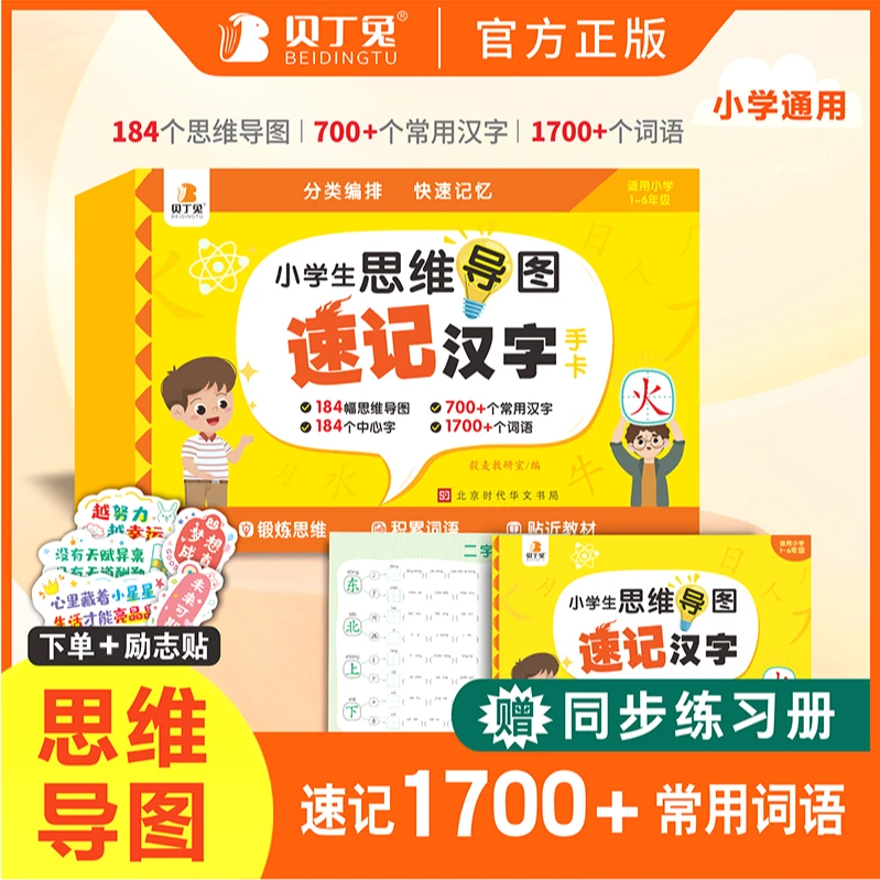 【小学速记汉字手卡】2024新版思维导图速记汉字小学通用