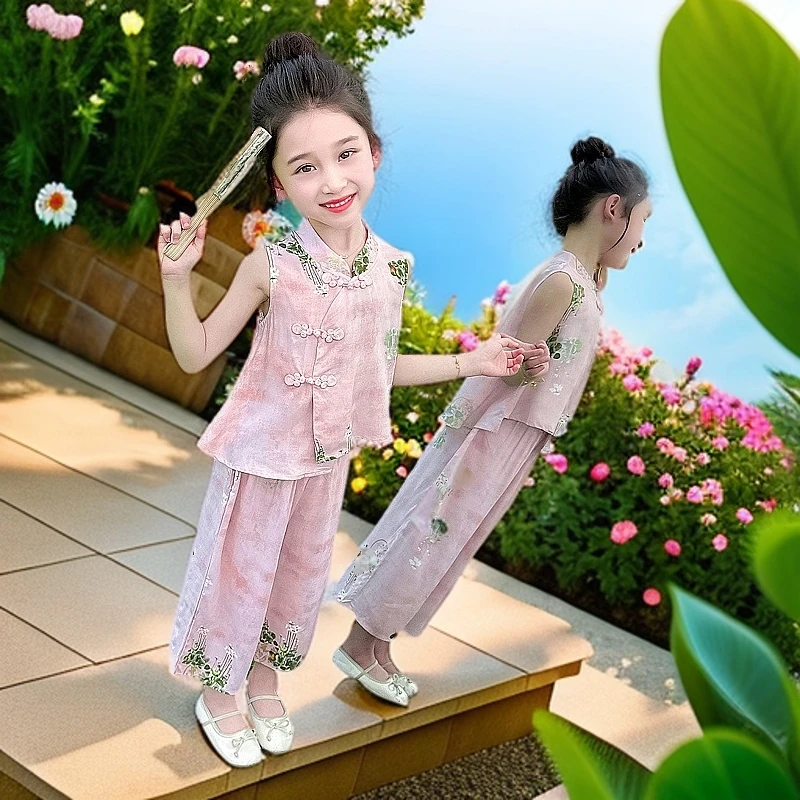 女童夏装套装女童洋气套装夏季薄款独特洋气时髦女童装小女宝衣服